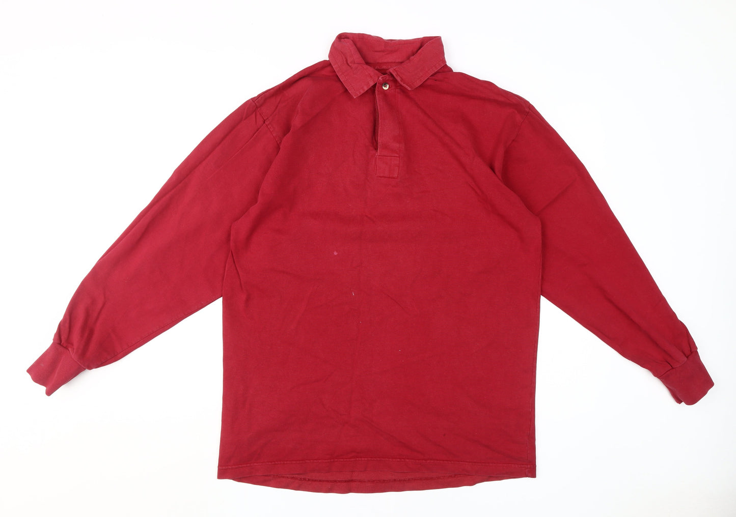 Dehavilland Men's Red Long Sleeve Polo Shirt L