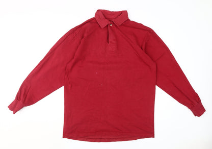 Dehavilland Men's Red Long Sleeve Polo Shirt L