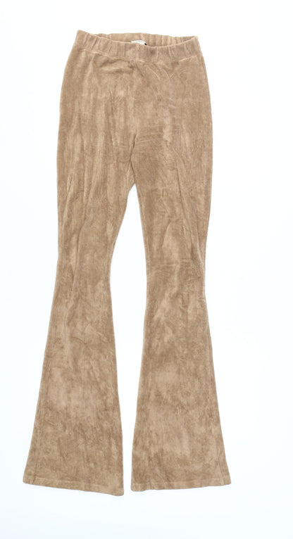 Subdued Women's Brown XS Velour Flared Trousers