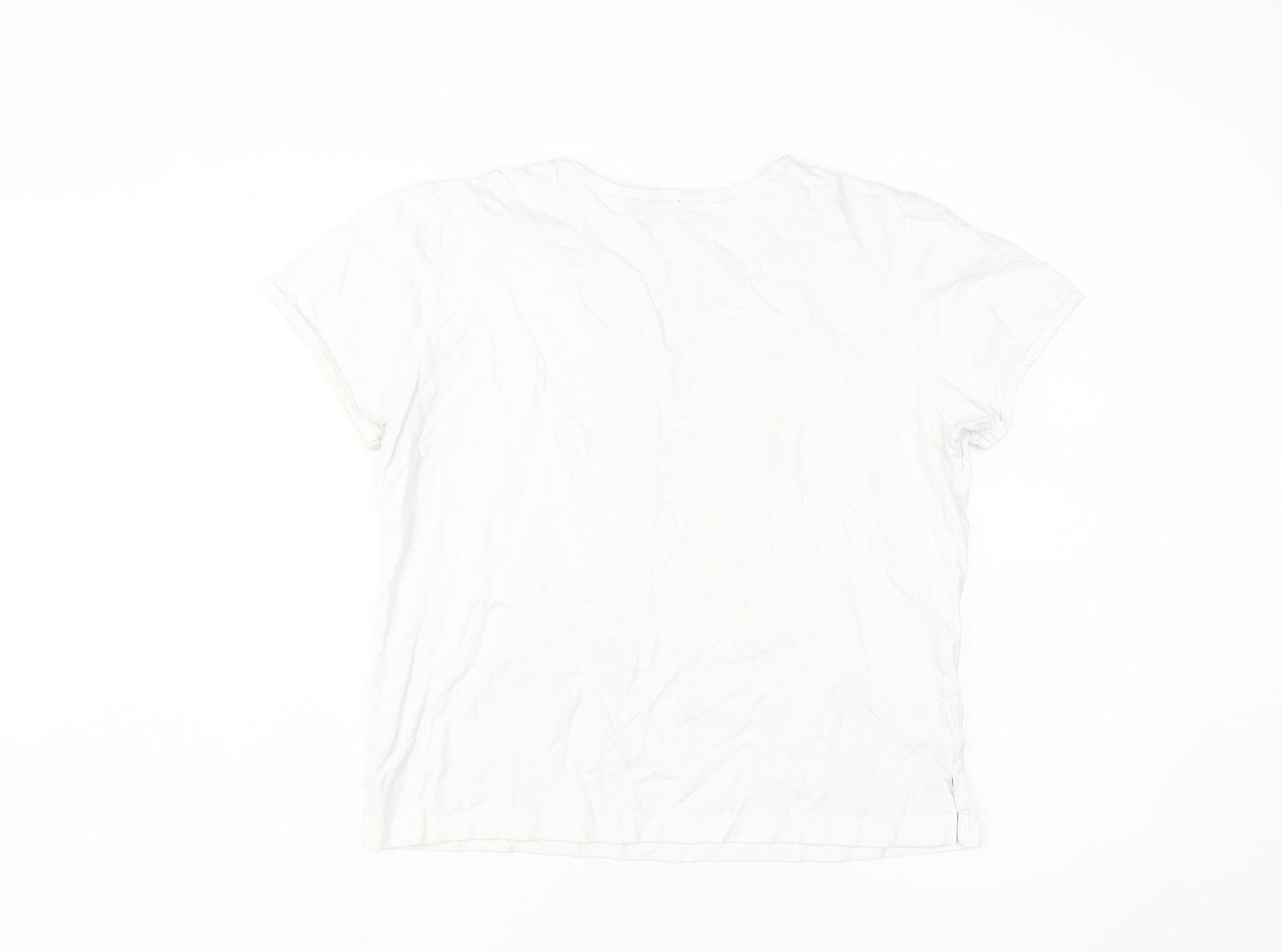 Rebecca Malone Women’s White Embroidered T-Shirt L