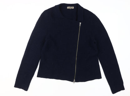 Jigsaw Women's Blue Full Zip Knit Jumper L