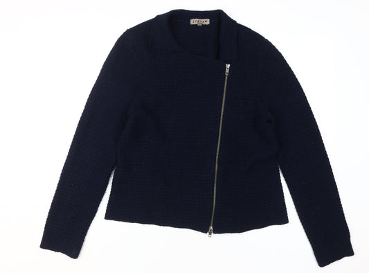 Jigsaw Women's Blue Full Zip Knit Jumper L