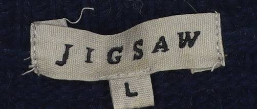 Jigsaw Women's Blue Full Zip Knit Jumper L