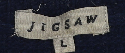 Jigsaw Women's Blue Full Zip Knit Jumper L