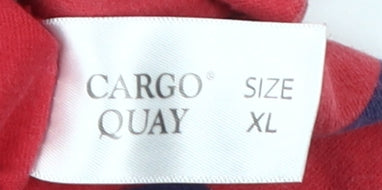 Cargo Quay Men's Red Striped Polo Shirt XL