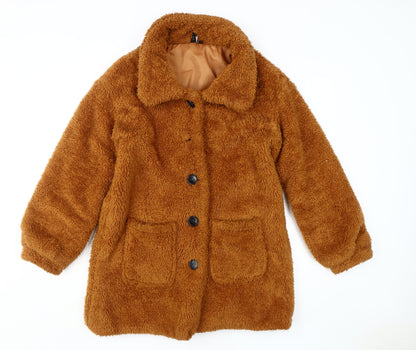 Izabel London Women's Brown Mid-Length Puffer Coat