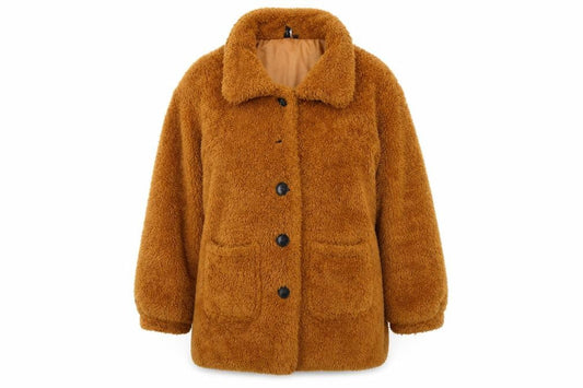 Izabel London Women's Brown Mid-Length Puffer Coat