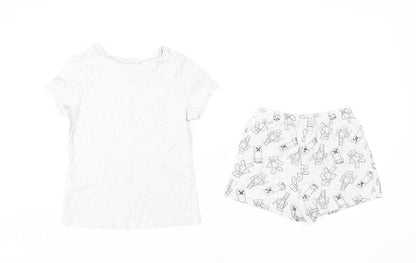 Minecraft Girls Grey Pyjama Set Size 9-10 Cartoon