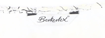 Berkertex Women's White Floral V-Neck T-Shirt Size 14