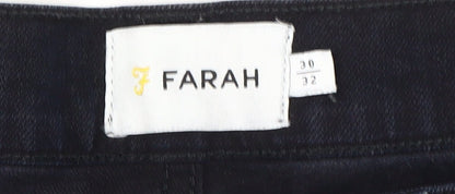 Farah Men's Black Skinny Jeans 30 Waist Slim Fit