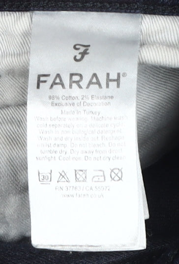 Farah Men's Black Skinny Jeans 30 Waist Slim Fit