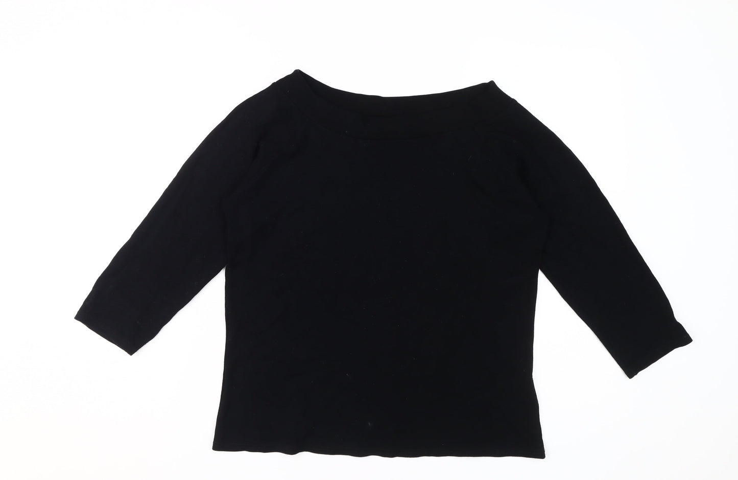 Womens UK Size M UK 14/16 Style by EWM Black Basic T-Shirt