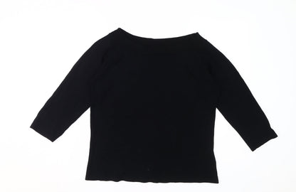 Womens UK Size M UK 14/16 Style by EWM Black Basic T-Shirt
