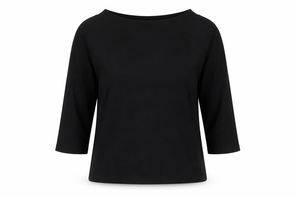 Womens UK Size M UK 14/16 Style by EWM Black Basic T-Shirt