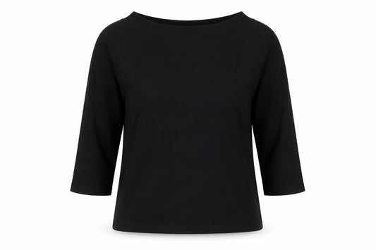 Womens UK Size M UK 14/16 Style by EWM Black Basic T-Shirt