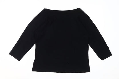 Womens UK Size M UK 14/16 Style by EWM Black Basic T-Shirt