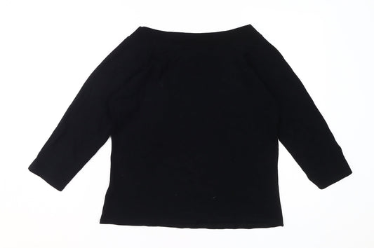 Womens UK Size M UK 14/16 Style by EWM Black Basic T-Shirt