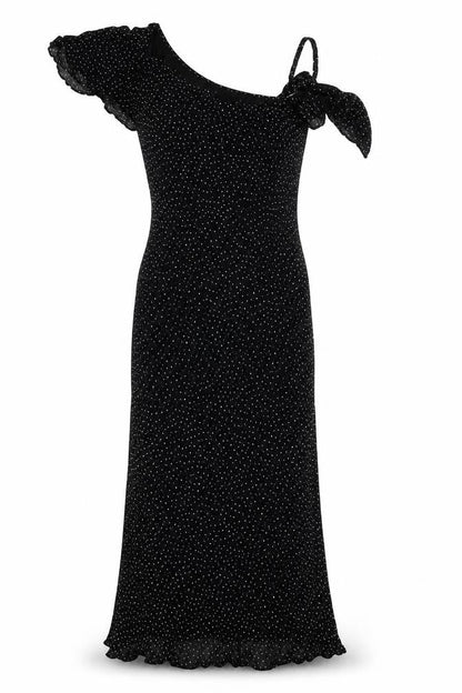 ASOS DESIGN Women's Black Polka Dot Bodycon Midi Dress Size 14