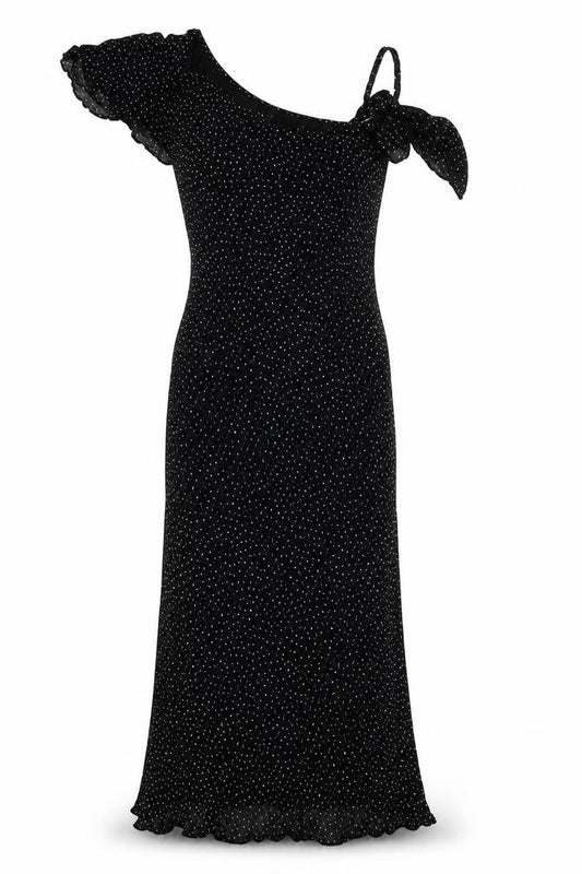 ASOS DESIGN Women's Black Polka Dot Bodycon Midi Dress Size 14