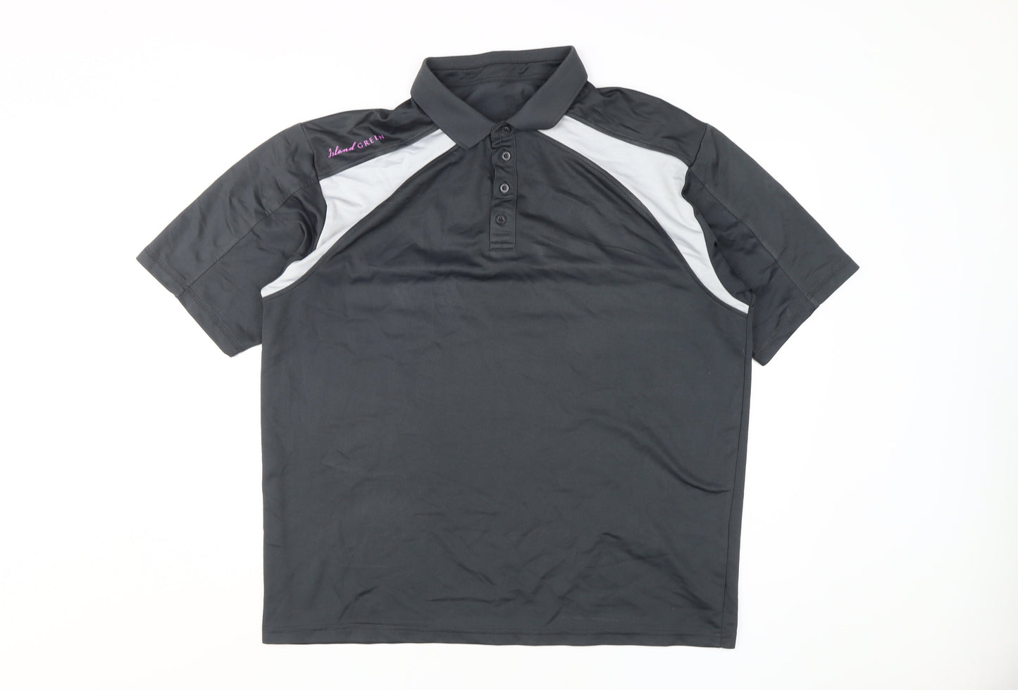 Island Green Mens XL Black Golf Polo Shirt