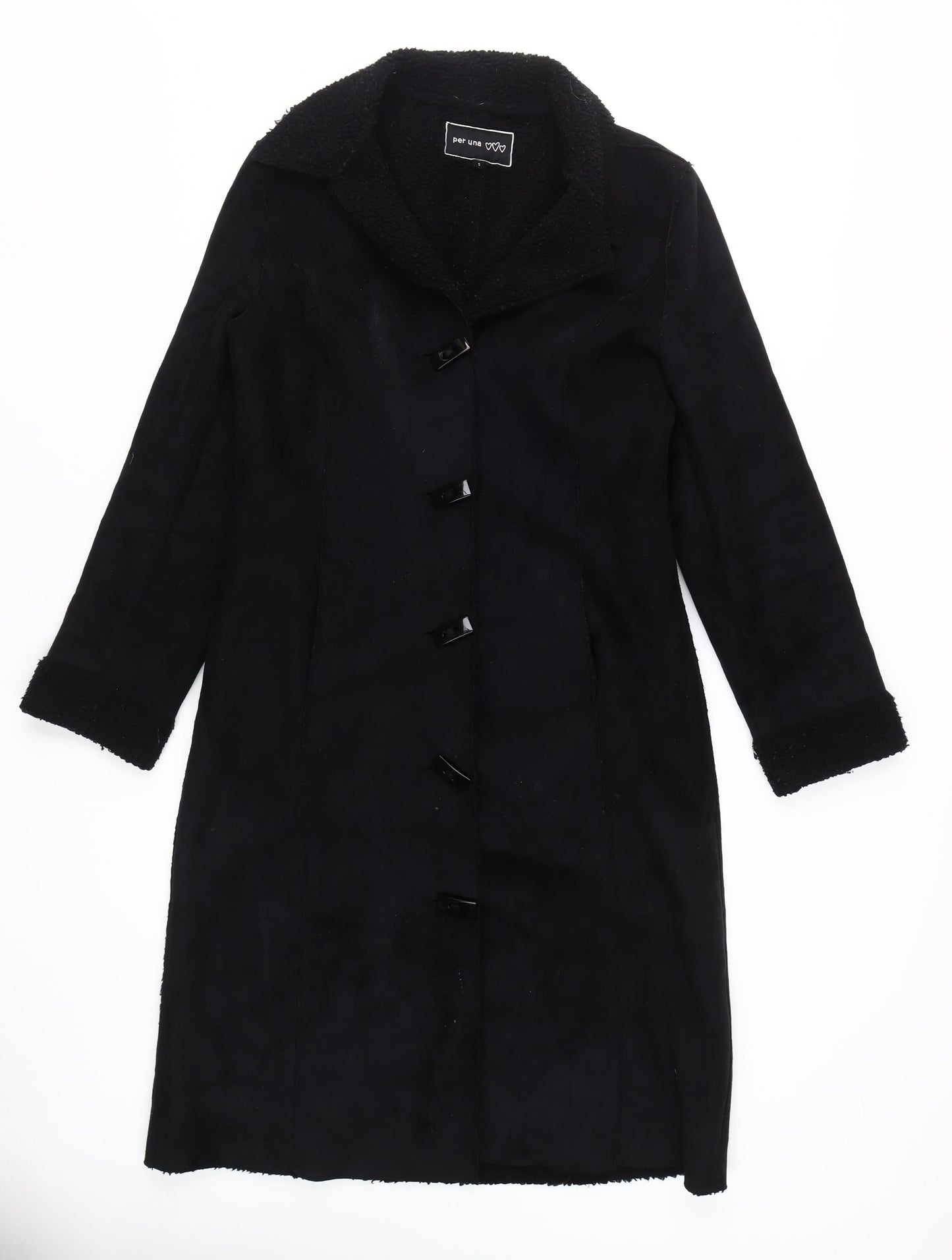 Womens UK Size S Marks and Spencer Black Overcoat