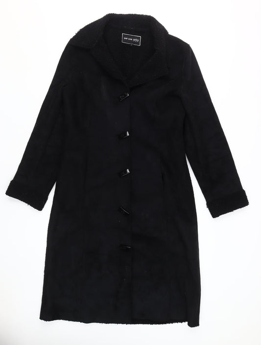 Womens UK Size S Marks and Spencer Black Overcoat