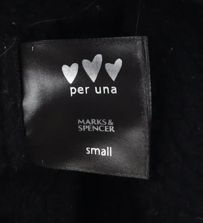 Womens UK Size S Marks and Spencer Black Overcoat