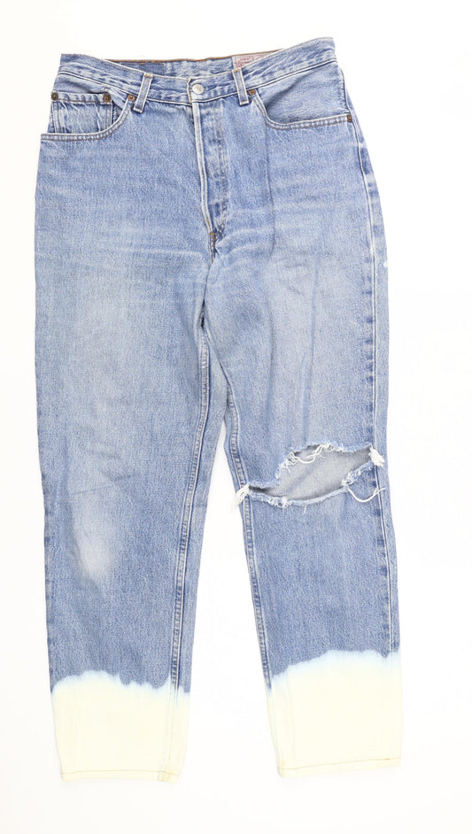 Levi's Women's Blue Distressed Mom Jeans - Size 32
