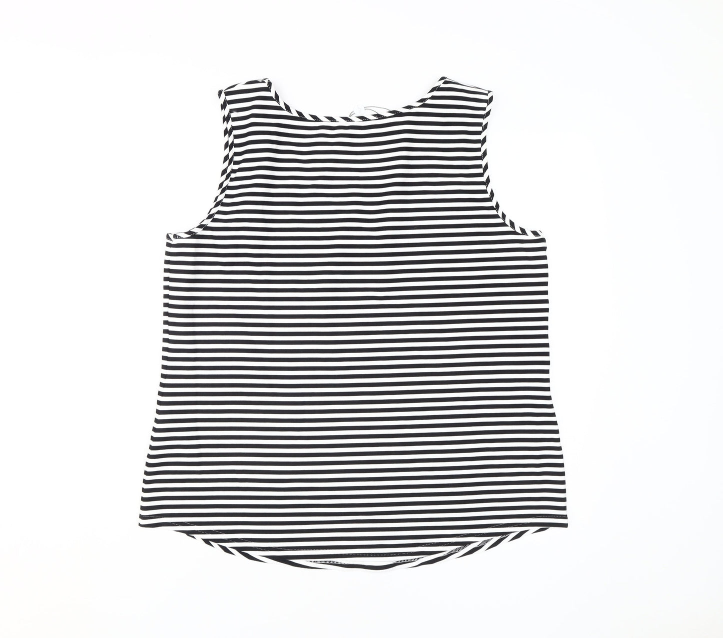 JustWhite Women's Black Striped Tank Size 16