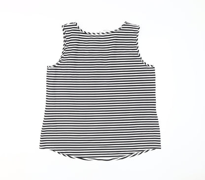 JustWhite Women's Black Striped Tank Size 16