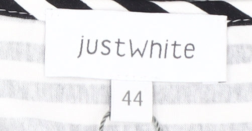 JustWhite Women's Black Striped Tank Size 16