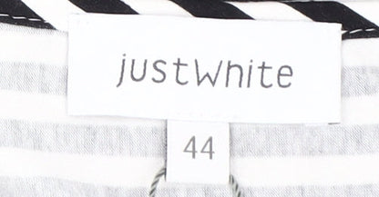 JustWhite Women's Black Striped Tank Size 16