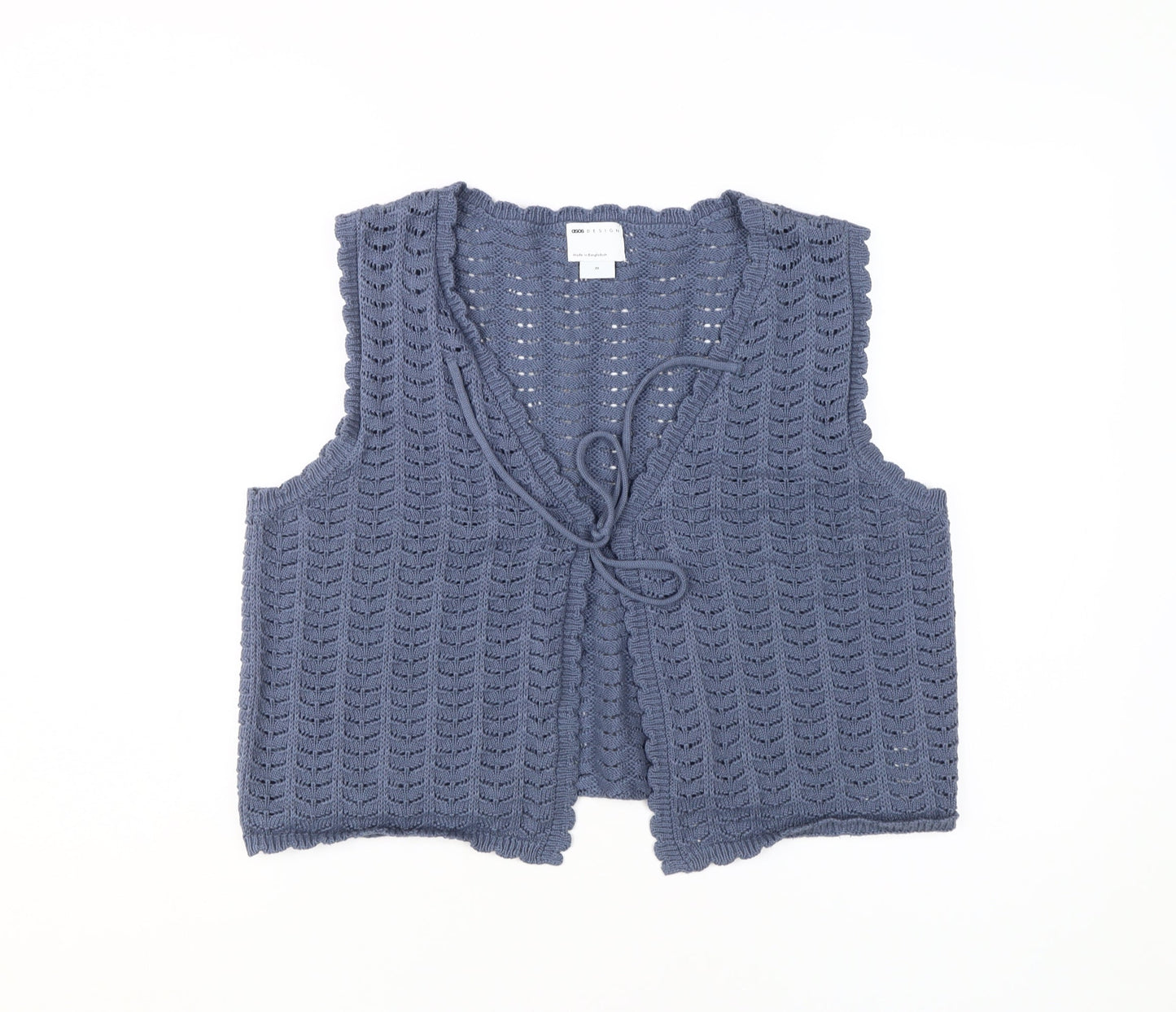 Womens UK Size M ASOS DESIGN Blue Vest Jumper
