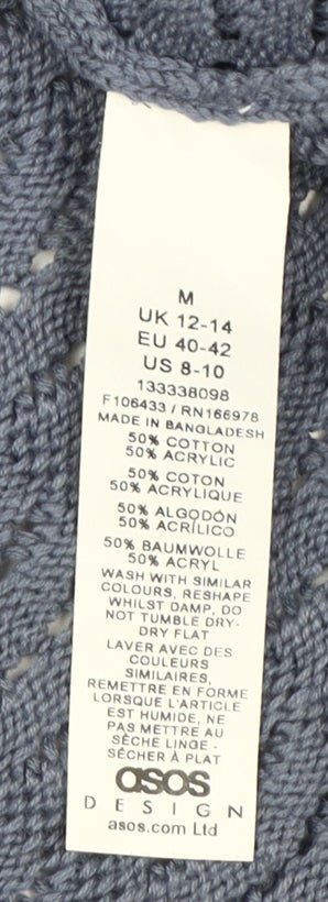 Womens UK Size M ASOS DESIGN Blue Vest Jumper