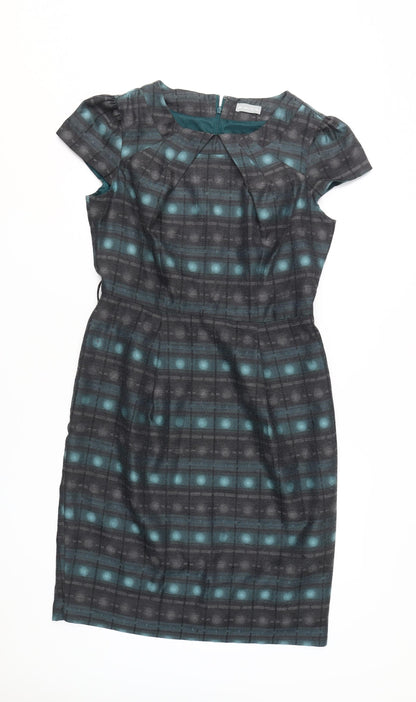 Per Una Women's Multicoloured Check Sheath Dress Size 14