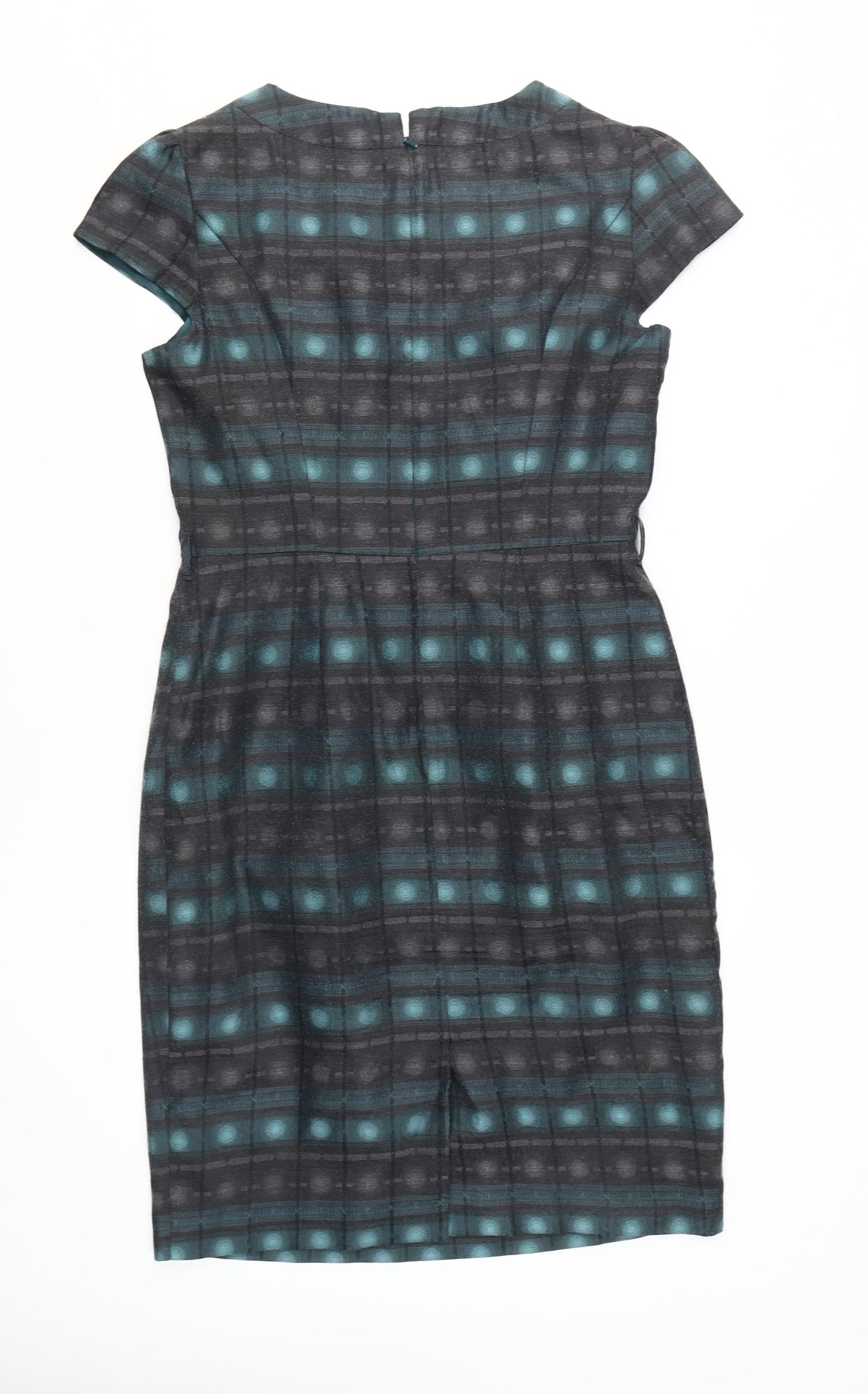 Per Una Women's Multicoloured Check Sheath Dress Size 14