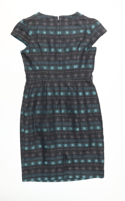 Per Una Women's Multicoloured Check Sheath Dress Size 14