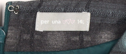 Per Una Women's Multicoloured Check Sheath Dress Size 14