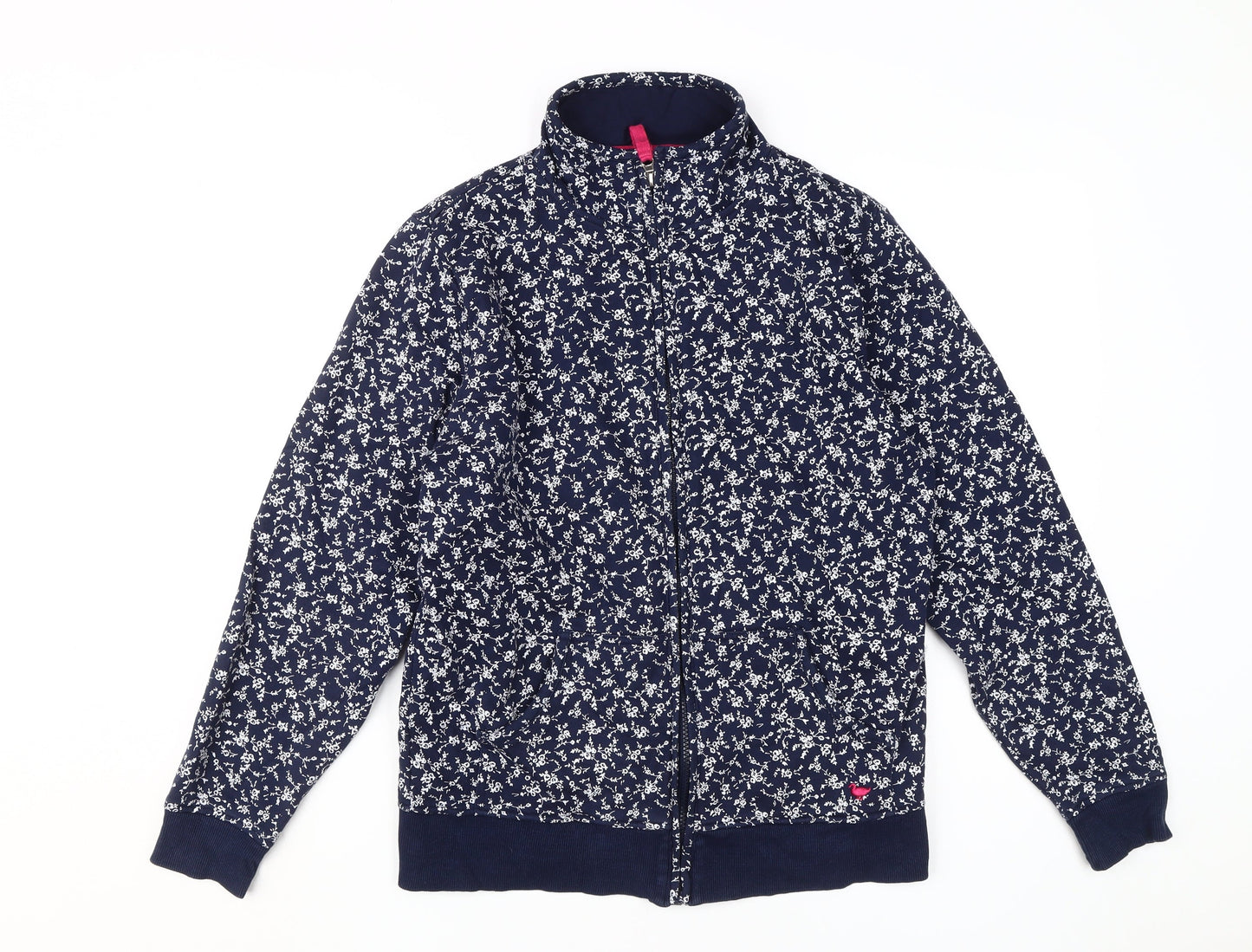 Country Rose Blue Floral Full Zip Sweatshirt M