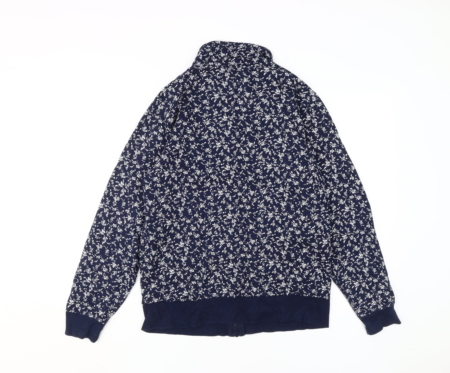 Country Rose Blue Floral Full Zip Sweatshirt M