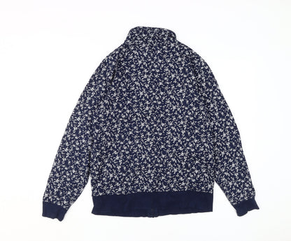 Country Rose Blue Floral Full Zip Sweatshirt M