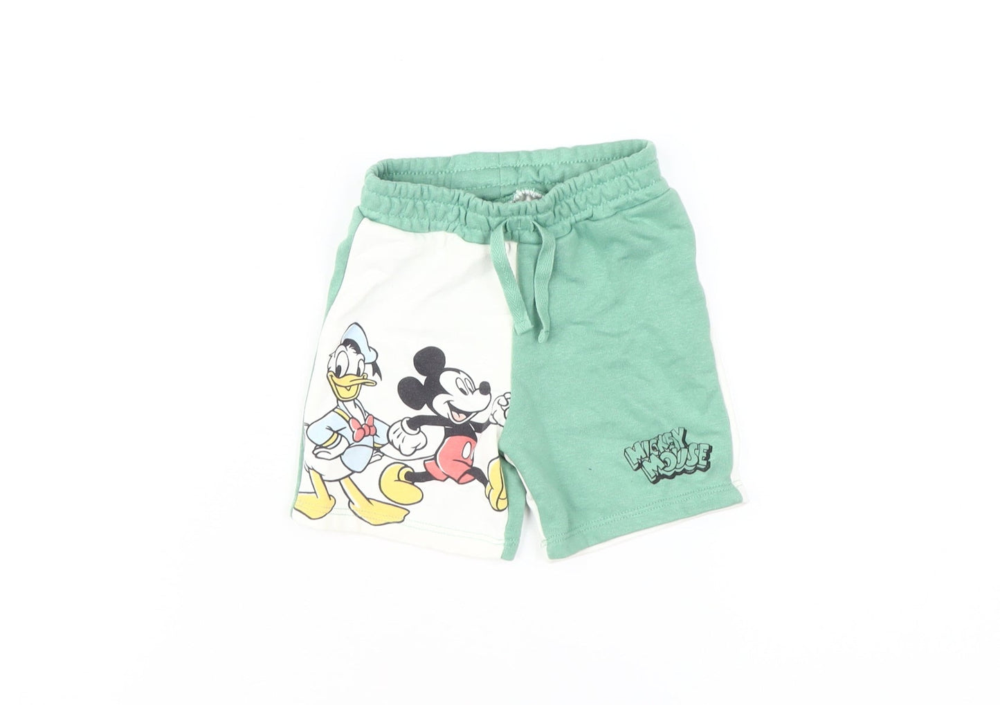 Disney Unisex Baby Shorts, Green & White, 6-9 Months