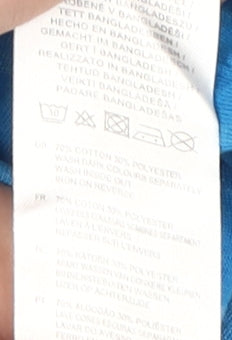 Lee Cooper Men Blue Striped T-Shirt 2XL, Cotton Blend