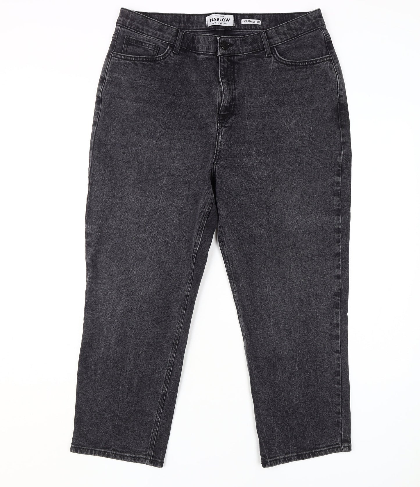 New Look Women's Black Cropped Straight Jeans Size 16