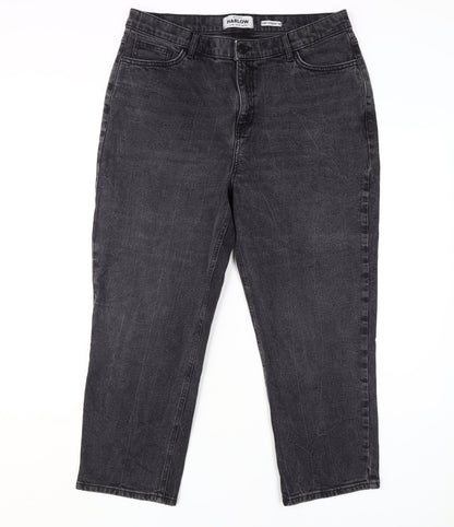 New Look Women's Black Cropped Straight Jeans Size 16