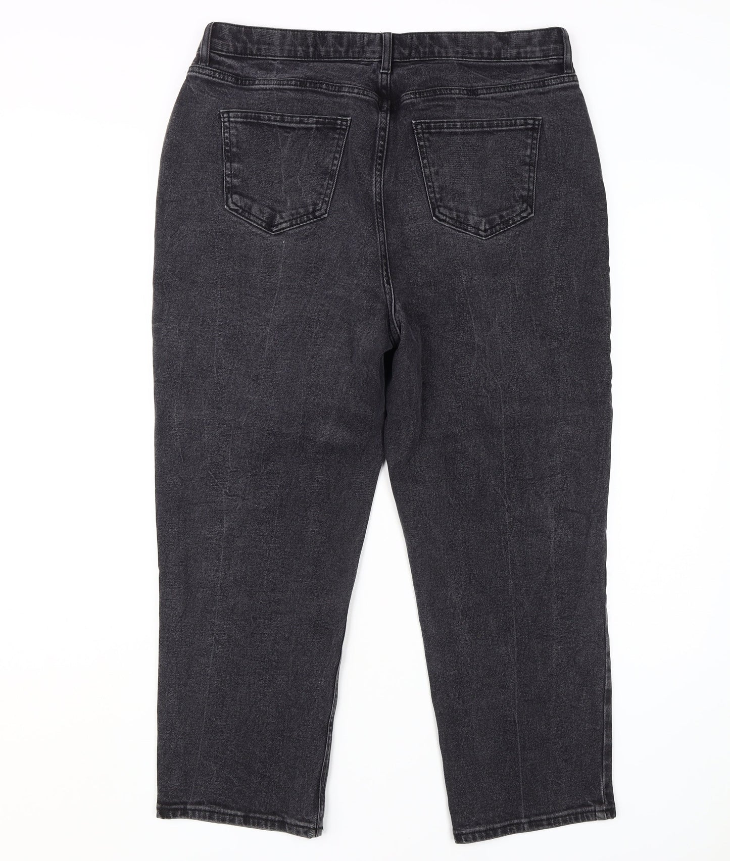 New Look Women's Black Cropped Straight Jeans Size 16