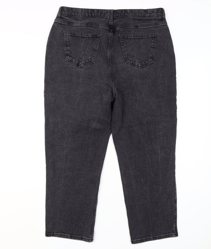 New Look Women's Black Cropped Straight Jeans Size 16