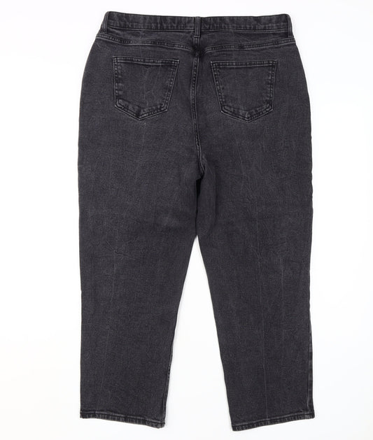 New Look Women's Black Cropped Straight Jeans Size 16