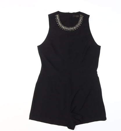 rock&rags Women’s Black Beaded Sleeveless Playsuit L