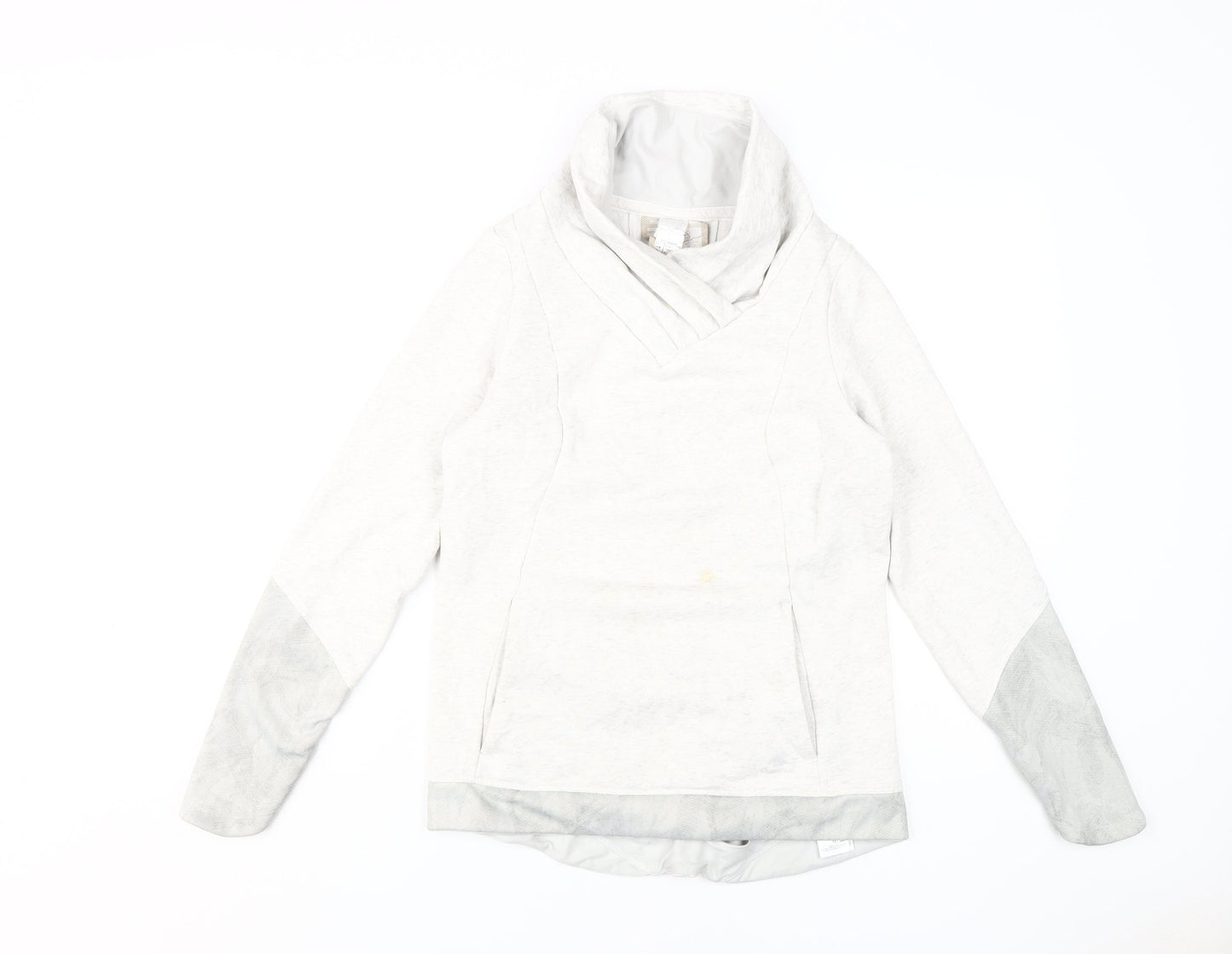 Decathlon Unisex White M Cowl Neck Sweatshirt